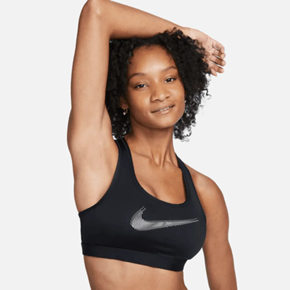 Nike Swoosh Medium-Support Women's Padded Graphic Sports Bra. UK