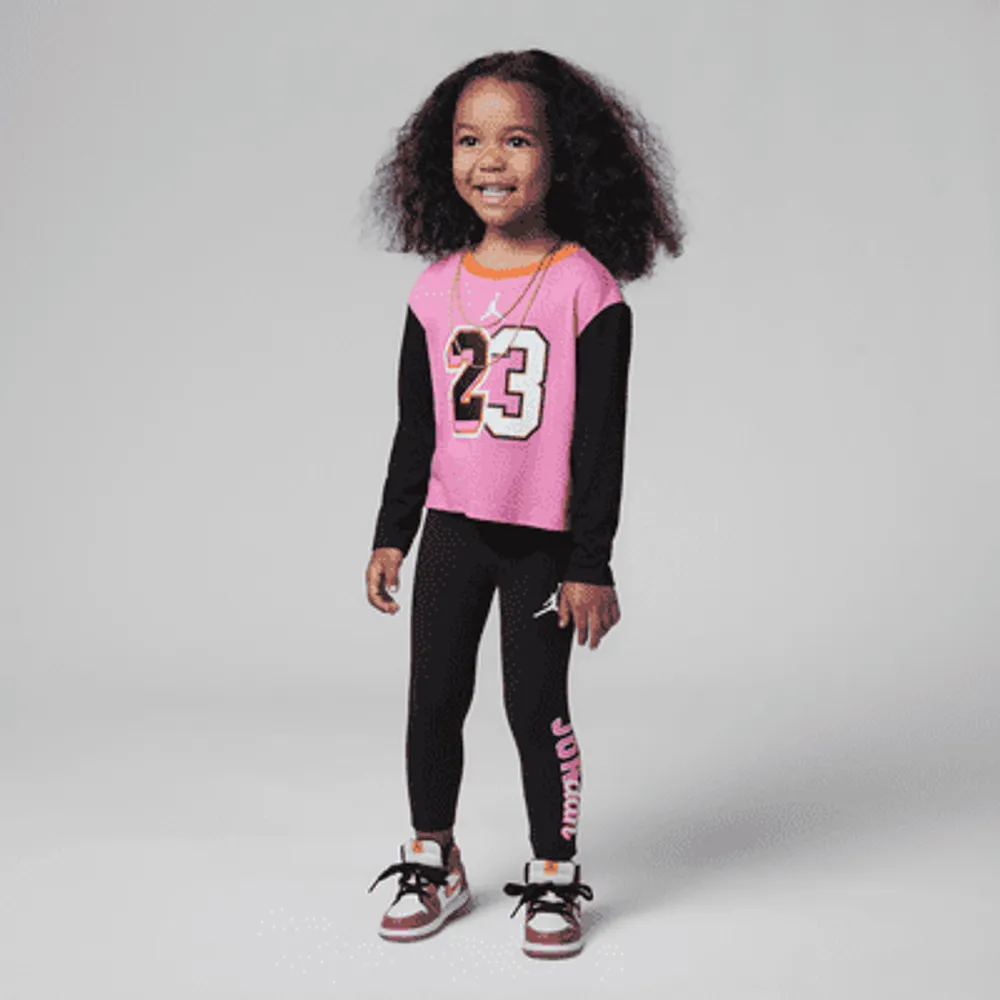 Nike Jordan Baby (12-24M) Pink Pack Long Sleeve T-Shirt and Leggings Set.  Nike.com