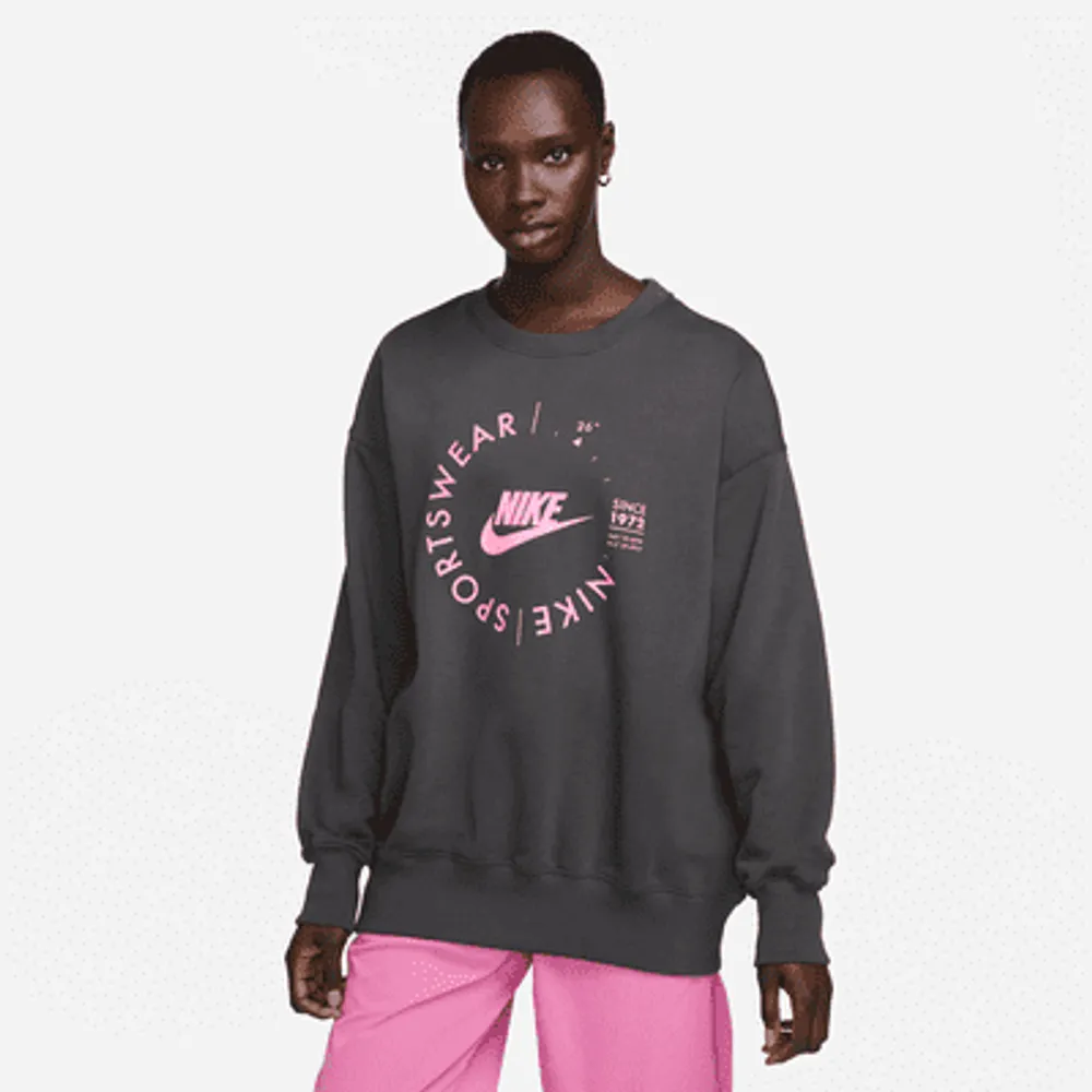 NIKE Nike Sportswear Women's Oversized Jersey Pullover Hoodie, Pink Women's  Hooded Sweatshirt