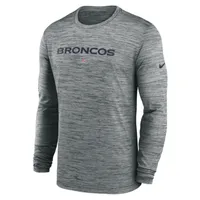 Nfl Denver Broncos Men's Gray Full Back Run Long Sleeve