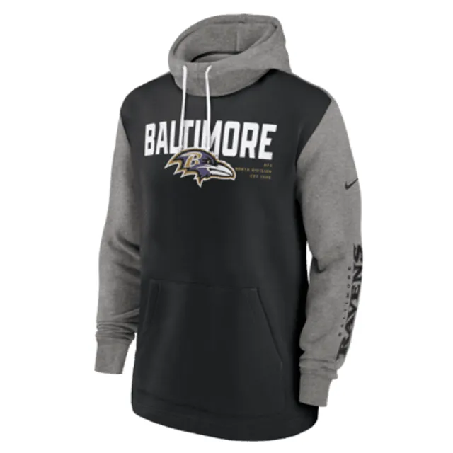 Nike Youth Baltimore Ravens Sideline Club Black Pullover Hoodie