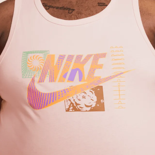 Nike Sportswear Club Cherry Blossom Tank Top in White for Men
