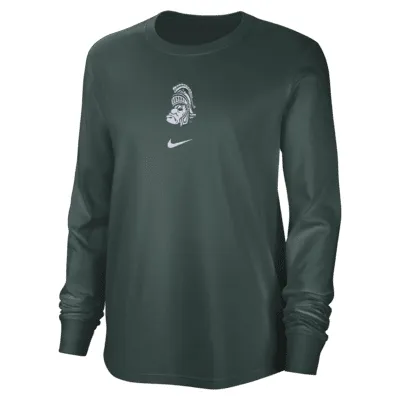 Michigan State Women's Nike College Crew-Neck Long-Sleeve T-Shirt. Nike.com