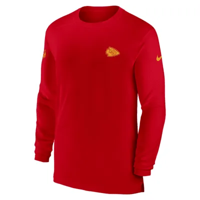 Nike Men's Dri-Fit Sideline Velocity (NFL Kansas City Chiefs) Long-Sleeve T-Shirt in Grey, Size: Medium | 00KX06G7G-078