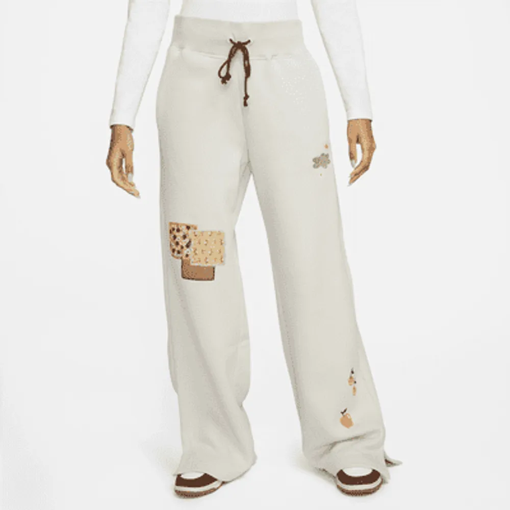 Nike Phoenix Fleece wide sweatpants in white - WHITE