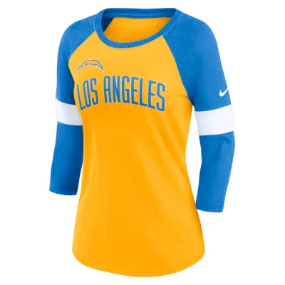 Nike Pride (NFL Los Angeles Chargers) Women's 3/4-Sleeve T-Shirt. Nike.com