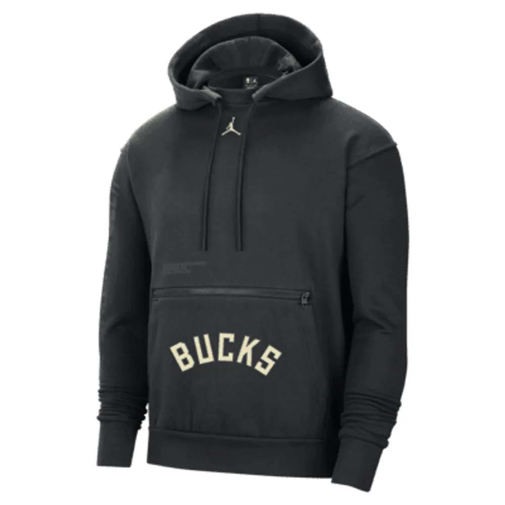 Milwaukee Bucks Courtside Statement Edition Men's Jordan NBA Fleece Pullover Hoodie. Nike.com