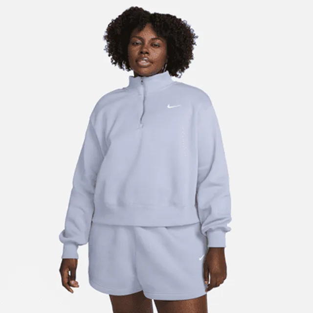 White Nike Phoenix Fleece 1/4 Zip Crop Sweatshirt