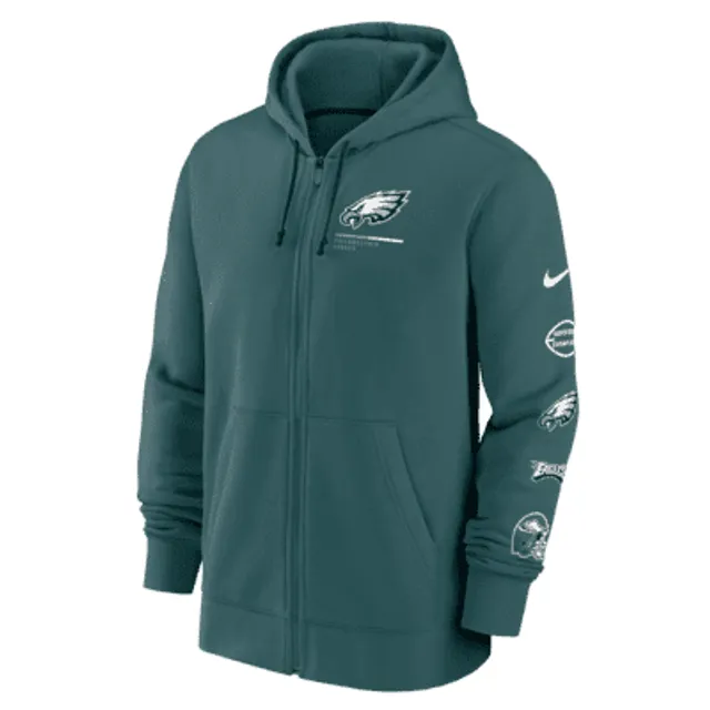 Nike Men's Philadelphia Eagles Therma-FIT Color Block Black Full-Zip Hoodie