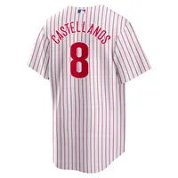 20413 Mens Nike Philadelphia Phillies NICK CASTELLANOS 100% REAL Sewn JERSEY  RED