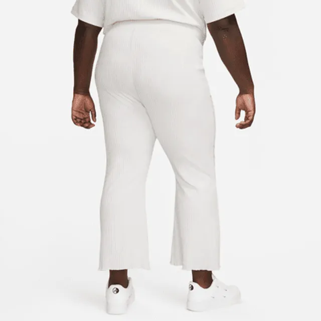 Nike Sportswear High-waisted Ribbed Jersey Flared Pants in White