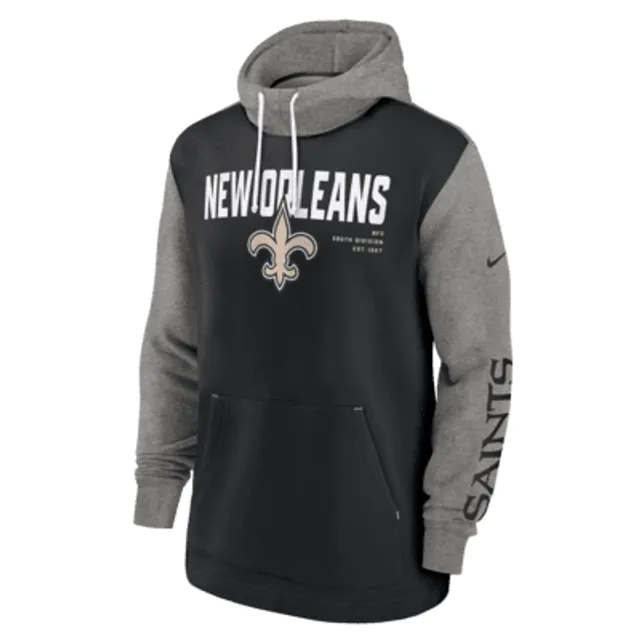 Nike Therma Fit NFL Black Hoodie New Orleans Saints Zip Pockets 3XL