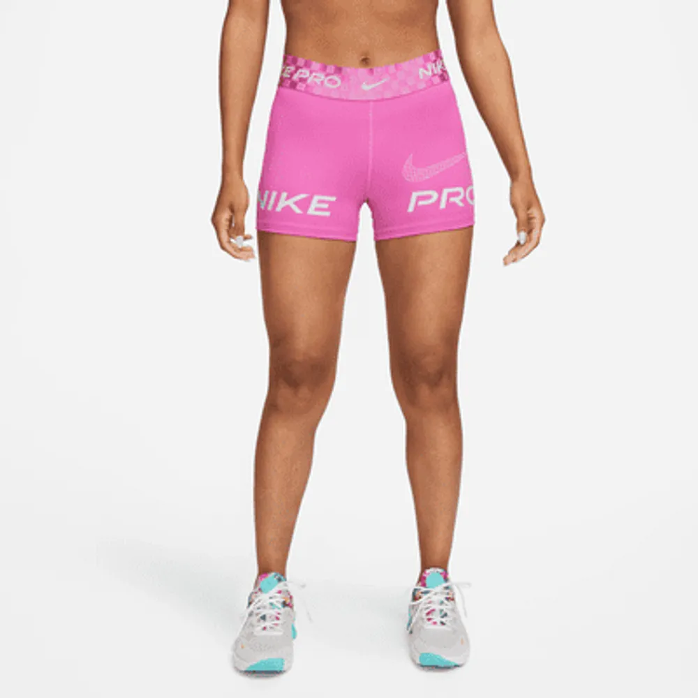 Nike Nike Shorts Women's Size XS Dri-Fit Logo Built In Underwear Pink White  Black