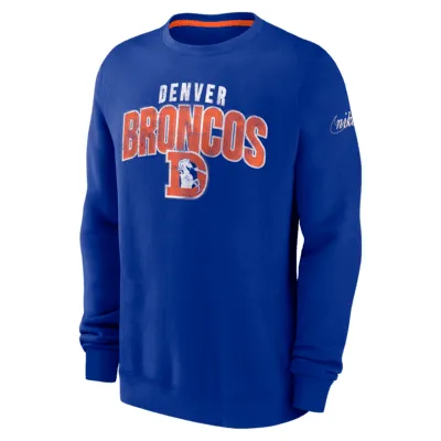 Nike Men's Denver Broncos Sideline Club Navy Pullover Hoodie