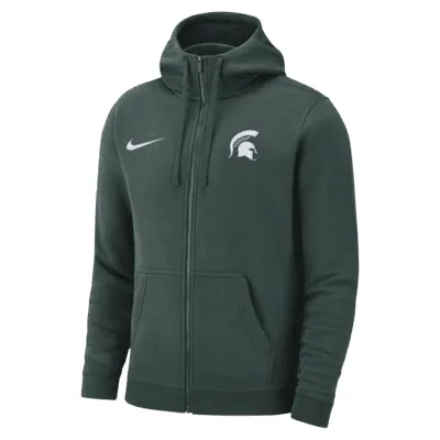 Michigan State Club Fleece Men's Nike College Full-Zip Hoodie. Nike.com