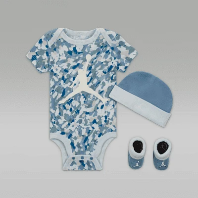 Jordan MJ Essentials Poolside Baby (0-9M) 3-Piece Bodysuit Box Set. Nike.com