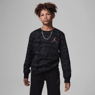 Jordan Take Flight Black and Gold Fleece Crew Big Kids Top. Nike.com