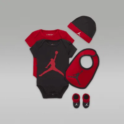 Jordan 5-Piece Core Gift Set Baby Bodysuit Boxed Set. Nike.com