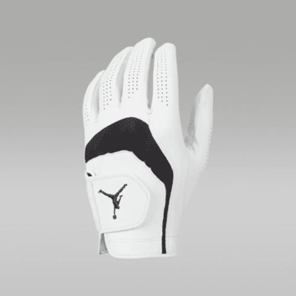 A detailed view of the Jumpman Air Jordan batting gloves worn by