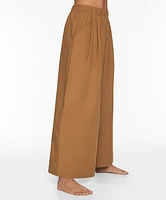 Pantalón wide leg popelina 100% algodón