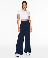 Pantalón wide leg con modal tacto suave botones