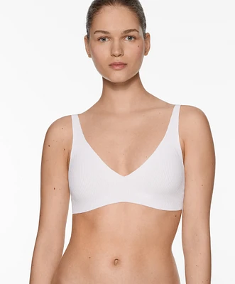 Brasier halter invisible micro rib