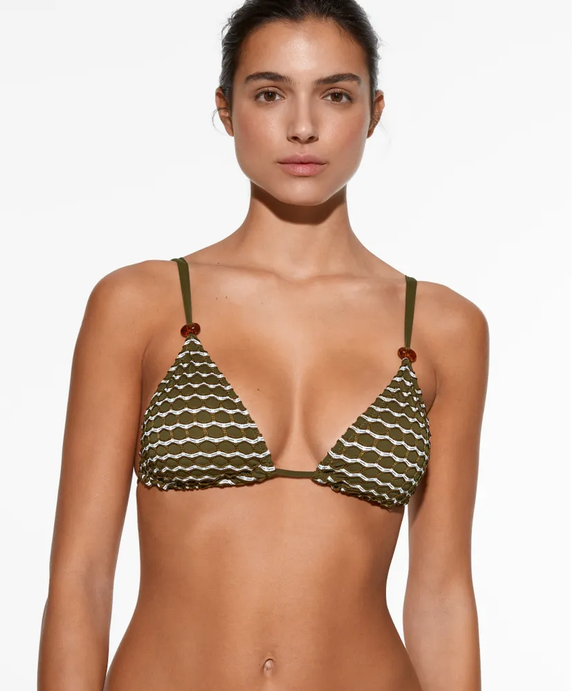 Bikini top triangular calado