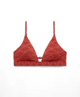 Bikini top triangular jacquard rombos