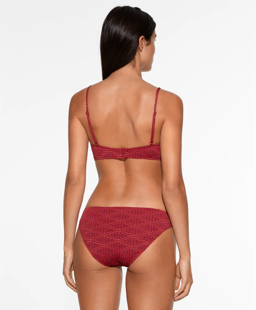 Bikini top triangular jacquard rombos