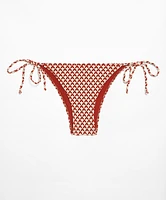 Panty bikini media lazos jacquard geométrico