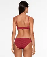 Parte inferior de bikini clásica jacquard rombos