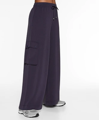 Pantalón recto wide leg bolsillos con modal