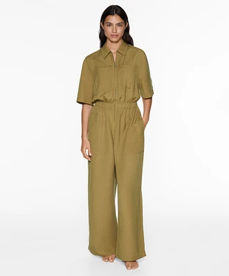 Jumpsuit largo con lino