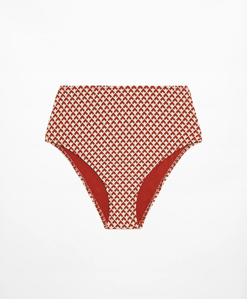 Panty alta bikini jacquard geométrico