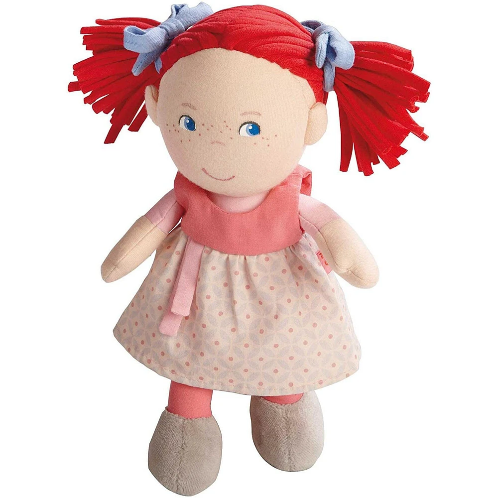 HABA Soft Doll Mirli 8" - First Baby Doll with Red Pigtails for Ages 6 Months and Up.