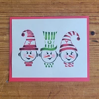 Joy Snowmen Cookie & Craft Stencil | CM183 by Designer Stencils | Cookie Decorating Tools | Baking Stencils for Royal Icing, Airbrush, Dusting Powder | Craft Stencils for Canvas, Paper, Wood | Reusable Food Grade Stencil