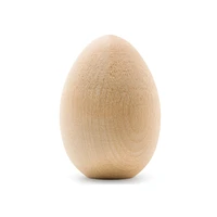 Wooden Eggs Unfinished Flat Bottom, Multiple Sizes Available