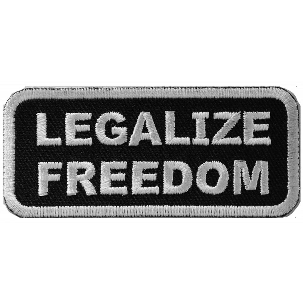 Patch, Embroidered Patch (Iron-On or Sew-On), Legalize Freedom Morale Patch Right To Be Free, 3" x 1.25"