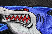 Patch, Embroidered Patch (Iron-On or Sew-On), Shark Patch Shark Teeth, 4" x 2.75"