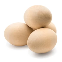 Wooden Eggs Unfinished Flat Bottom, Multiple Sizes Available