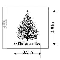 O Christmas Tree Cookie & Craft Stencil | CM185 by Designer Stencils | Cookie Decorating Tools | Baking Stencils for Royal Icing, Airbrush, Dusting Powder | Craft Stencils for Canvas, Paper, Wood | Reusable Food Grade Stencil