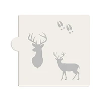 Deer Buck Cookie & Craft Stencil | CM120 by Designer Stencils | Cookie Decorating Tools | Baking Stencils for Royal Icing, Airbrush, Dusting Powder | Craft Stencils for Canvas, Paper, Wood | Reusable Food Grade Stencil