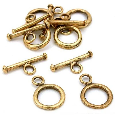 Toggle Clasps Antique Gold Plated Parts 13mm Approx 6