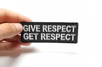 Patch, Embroidered Patch (Iron-On or Sew-On), Give Respect Get Respect Morale Tactical, 4" x 1.5"