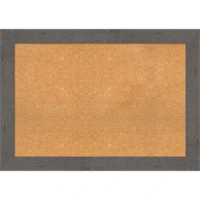 Cork Board, Rustic Plank Grey Frame - Bulletin Board, Organization Board, Pin Board