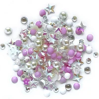 Buttons Galore Sparkletz® Embellishments Bundle, Iridescent Diamonds, Half Pearls, Sequins & Seed Beads Aloha -50 Grams