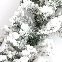 Perfect Holiday 9ft Pre-Lit Garland With Heavy Snow Flock