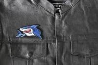 Patch, Embroidered Patch (Iron-On or Sew-On), Shark Patch Shark Teeth, 4" x 2.75"