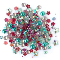 Buttons Galore Sparkletz® Embellishments Bundle, Iridescent Diamonds, Half Pearls, Sequins & Seed Beads Aloha -50 Grams