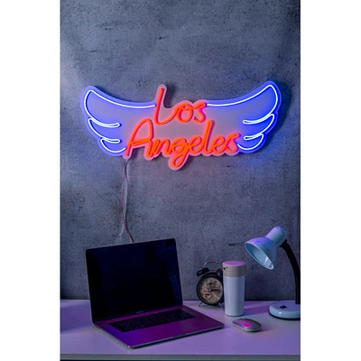 27.6" US Novelty Los Angeles Led Neon Sign Wall Décor - Red Blue